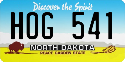 ND license plate HOG541
