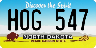 ND license plate HOG547