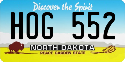 ND license plate HOG552