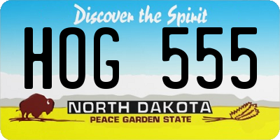 ND license plate HOG555