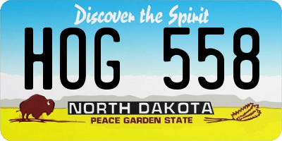ND license plate HOG558