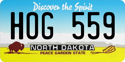 ND license plate HOG559