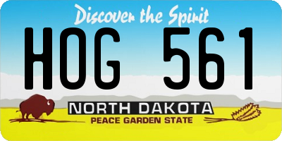 ND license plate HOG561