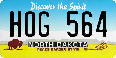 ND license plate HOG564