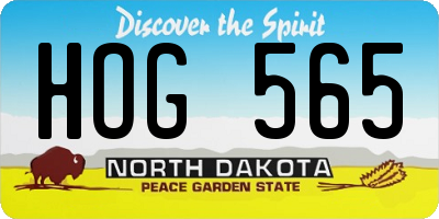 ND license plate HOG565