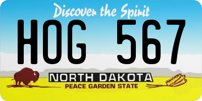 ND license plate HOG567