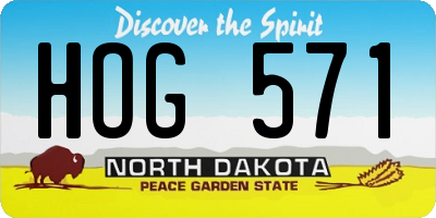 ND license plate HOG571