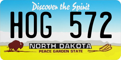 ND license plate HOG572