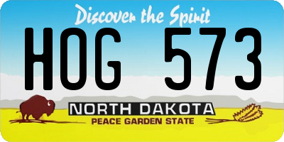 ND license plate HOG573