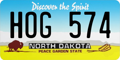 ND license plate HOG574