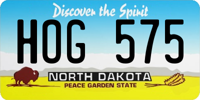 ND license plate HOG575