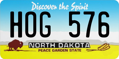 ND license plate HOG576
