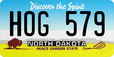 ND license plate HOG579