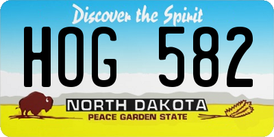 ND license plate HOG582