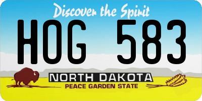 ND license plate HOG583