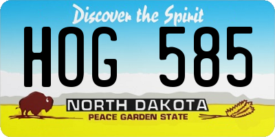 ND license plate HOG585