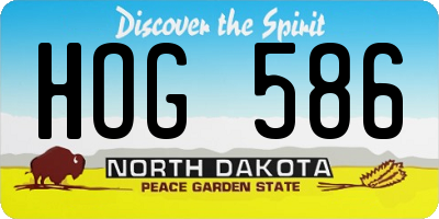 ND license plate HOG586