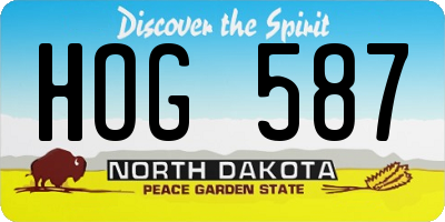 ND license plate HOG587