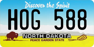 ND license plate HOG588