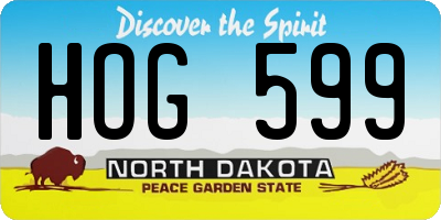 ND license plate HOG599