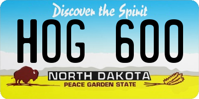 ND license plate HOG600