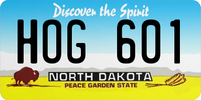 ND license plate HOG601