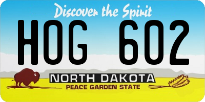ND license plate HOG602