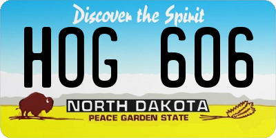 ND license plate HOG606