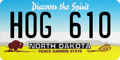 ND license plate HOG610