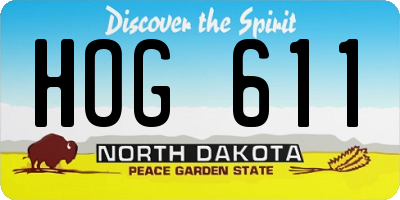 ND license plate HOG611