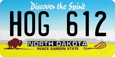ND license plate HOG612