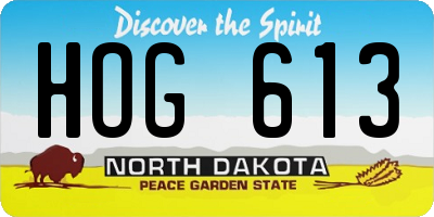 ND license plate HOG613