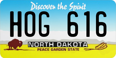 ND license plate HOG616