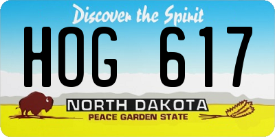 ND license plate HOG617