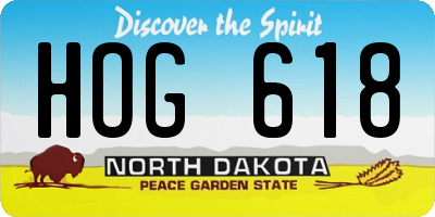 ND license plate HOG618