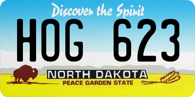 ND license plate HOG623