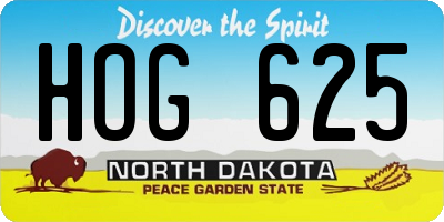 ND license plate HOG625