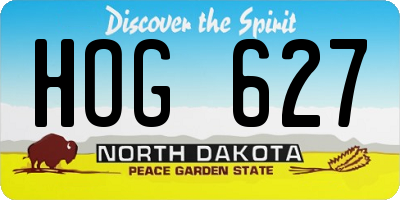 ND license plate HOG627