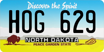 ND license plate HOG629