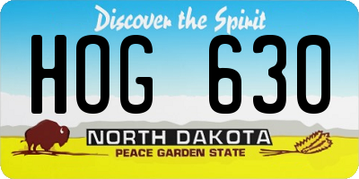 ND license plate HOG630