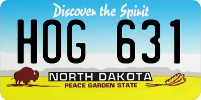 ND license plate HOG631