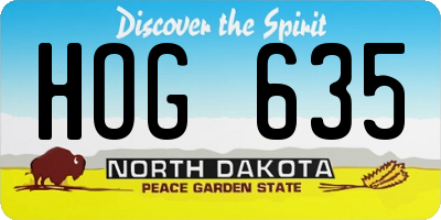 ND license plate HOG635