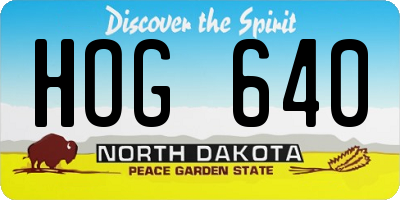 ND license plate HOG640