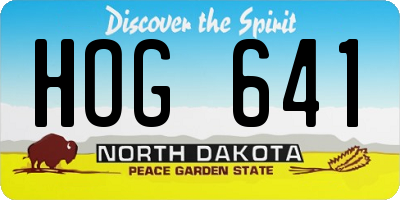 ND license plate HOG641