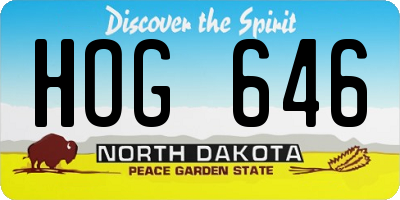 ND license plate HOG646