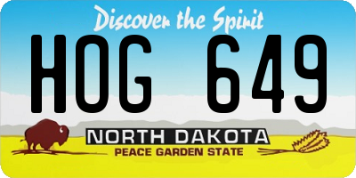 ND license plate HOG649