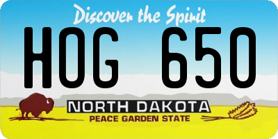 ND license plate HOG650