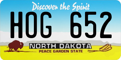 ND license plate HOG652