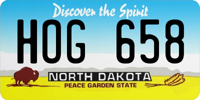 ND license plate HOG658