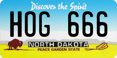 ND license plate HOG666